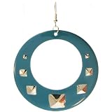 2 3 8 Enamelled Hoop With Embossed Pyramid Stud Design In Turquoise
