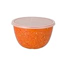 Zak! Designs Confetti Mixing Bowl with Lid, Durable and BPA-free Melamine, 1.5 Quart, Orange