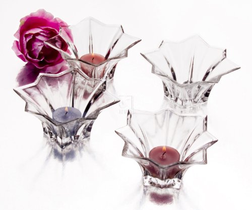 4PC CRYSTAL VOTIVE BOWLS