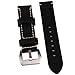 szzijia 22mm Black Genuine Leather Watchband Wristwatch Watch Band Stainless Buckle