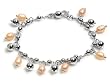 Silver Stone Bracelet with Italian Beads, Size: 7.5"