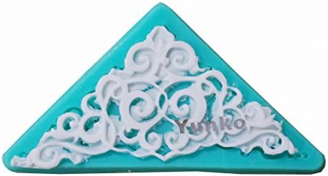 Yunko Triangle Lace Fondant Cake Chocolate Resin Clay Candy Silicone Mold Mat Cake Decorating Mold Coffee Mold