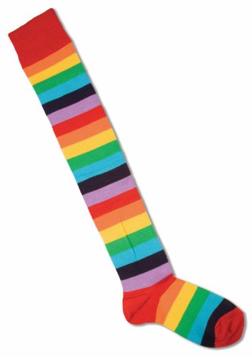 Wacky Adult Rainbow Stripe Clown Socks