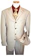 Extrema by Zanetti Eggshell With Taupe Stitching And Shadow Stripes 130'S Italian Wool Wideleg Suit Extrema by Zanetti Eggshell With Taupe Stitching And Shadow Stripes 130'S Italian Wool Wideleg Suit