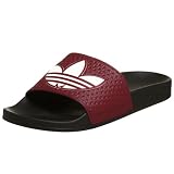 adidas Originals Mens Adilette Trefoil Sandal,Cherry/Black/White,8 M