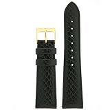 Watch Band Snake Grain Genuine Leather Easy Change Black 12mm