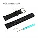 FLK Soft Genuine Leather Buckle Watchband Replacement for Apple Watch 42mm (Black)