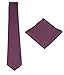 Various Solids Mens Linen Tie Set: Necktie with Matching Pocket Square (Mauve)