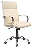 PREMIUM CREAM LUXURY LEATHER OFFICE CHAIR