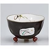 花うさぎ　三足千茶(黒)　５個組  　【有田焼　湯呑】