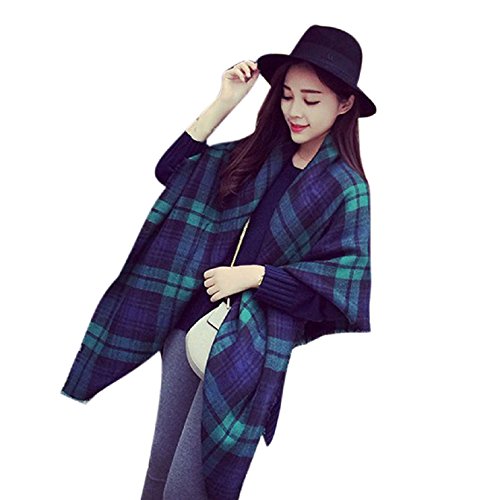 Sannysis Blanket Oversized Tartan Scarf Wrap Shawl Plaid Cozy Checked