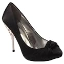 Womens Satin Diamante Heel Wedding Shoes