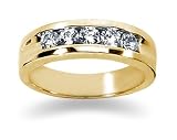 0.5 ctw. Men's Round Diamond Wedding Band in 14K Yellow Gold