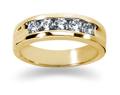 0.5 ctw. Men's Round Diamond Wedding Band in 14K Yellow Gold