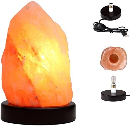 YYout Hand Carved Himalayan Salt lamps Air Purifying Three Bulbs With Dimmable Switch 6-11lbs(Bulb-15W)