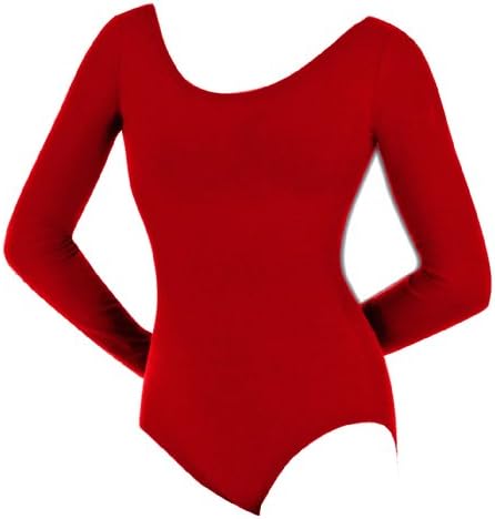 Long Sleeve Leotard Adults (X-Large (13-14), Red)