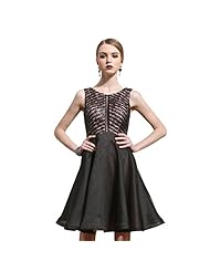 Round Neck Sleeveless Polyester/Rayon Cocktail  Dress