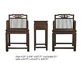 IMAGE OF Chinese Elm Wood Rose Armchair Table Set Ass613
