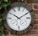 Large Slate Effect Outdoor Garden Clock - 45cm (17.7")