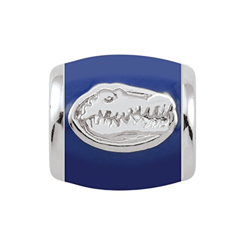 Persona Sterling Silver University of Florida Gator Head Blue Enamel Bead Charm