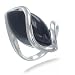 25MM Marquise Cut Black Onyx Ring In Sterling Silver (Available in Sizes 5-9)