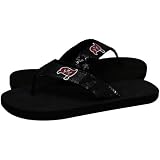 For Bare Feet Tampa Bay Buccaneers Women's Sequin Flip Flops Small