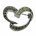 Vintage lnspired Sterling Silver and Marcasite Swirl Heart Pin