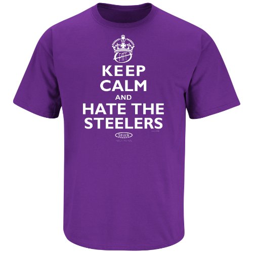 Baltimore Ravens Fans. Keep Calm and Hate the Steelers purple T-Shirt (S-5X)