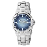 Armitron Mens 201725BLU Round Silver-Tone Blue