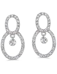 14K White Gold Diamond Dashing Diamonds Earrings