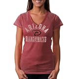 MLB Touch by Alyssa Milano Arizona Diamondbacks Women's Fire Drill V-Neck T-Shirt - Sedona Red (Small)
