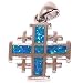 Silver Jerusalem Cross with Opal stones (1.7 cm or 0.67" without loop) - One Layer
