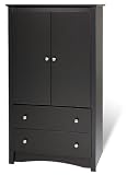 Prepac BDC-3359 Sonoma 2 Drawer Armoire Black