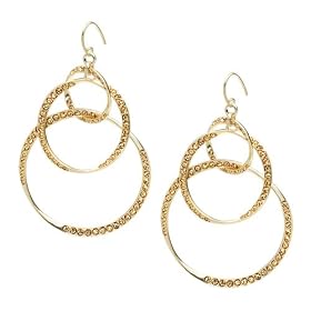 Fossil Earrings - Large Gold Pave Orbitals (Color: Gold)