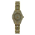 Elgin Watch Ladies Gold Tone Ausrtian Crystals Mother of Pearl Dial EG1510