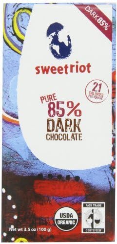 Sweet Riot Yum Bar, 85% Dark Chocolate, 3.5-Ounce (Pack of 4) by Sweetriot