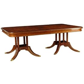 Brocade Double Pedestal Dining Table, 30Hx133Wx52D, FRUITWOOD by Home Decorators Collection