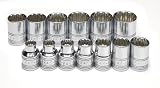 SK 3973 3/8-Inch Deep Metric Universal Spline Socket Set, 13-Piece