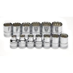 SK 3973 3 8-Inch Deep Metric Universal Spline Socket Set, 13-Piece by SK Hand Tool Corporation