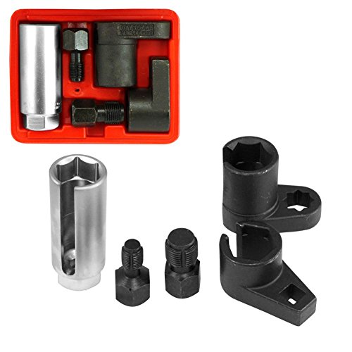 Domeiki Oxygen Sensor Socket 5pc O2 Thread Chaser Install Offset Wrench Vacuum M12 M18
