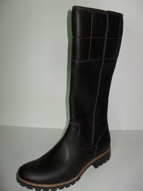 WOMEN'S TIMBERLAND BROWN WATERPROOF LEATHER TALL BOOTS WITH ZIPPERS (96358), SIZE 7 M