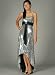 Sequin Satin Pleated Bow Tie Back Dress XL SILV