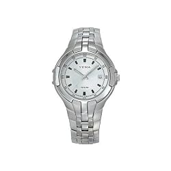 YEMA by Seiko of France Men's Silver-Tone Casual/Sport Quartz Watch with Silver Dial. Model: YM915