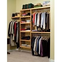 John Louis Home JLH-528 Premier 12-Inch Deep Closet Shelving System, Honey Maple