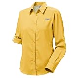 Columbia Women's Tamiami II Long Sleeve Shirt, Lemon Whip, Large