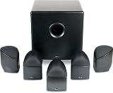 Mirage Nanosat  5.1 Compact Home Theater Speaker System 5 satellite speakers and a powered subwoofer with black brushed aluminum finish