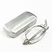 Silver Folding Foldable Full Frame Rim Reading Glasses Eyeglasses Eyewear + Carrying Protective Hard Case +2.00
