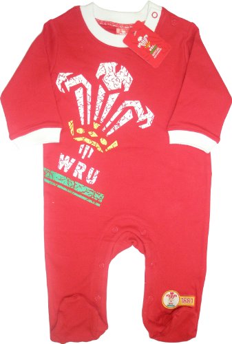 Welsh Rugby Union Sleepsuit logo (Red,6 to 9