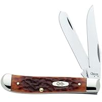 Case Cutlery 7012 Case Mini Trapper Pocket Knife with Chrome Vanadium Blades   Chestnut Bone
