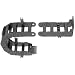 Igus 250-07-100-0 Energy Chain Cable Carrier, Polymer, Hinge-Open Crossbar , 0.91 Max Cable Diameter, 0.98" Inner Height, 3.03" Inner Width, 3.94" Bend Radius, 2ft" Chain Length